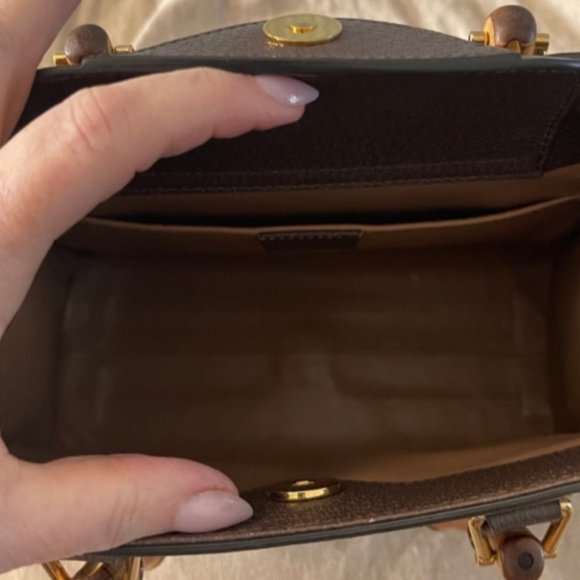 Authentic Gucci Diana NM Bamboo Handle Tote Jumbo GG Canvas Small Brown - Picture 10 of 12